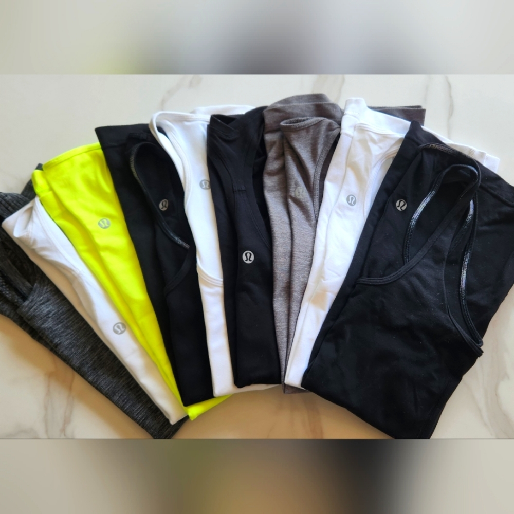 Lot - 9 racer back Lululemon and VS top